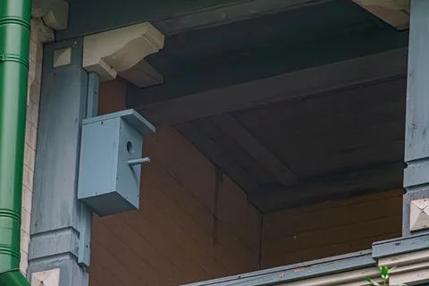 Close-up view of two green-blue overlapping rectangular elements on architect Stock Photos
