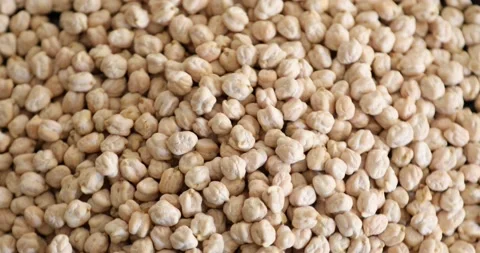 Close up view of uncooked organic chickpea rotating 3 Stock Footage 146986855