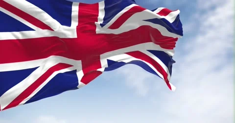 Close-up view of the United Kingdom flag waving in the wind Stock-Footage 222737088