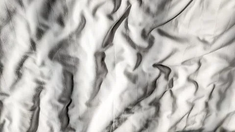 Close-up view of unmade white soft linen Stock Photos