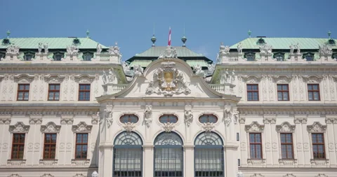 Close-up view of the Upper Belvedere at Belvedere Palace, Vienna, Austria Видео 251858019