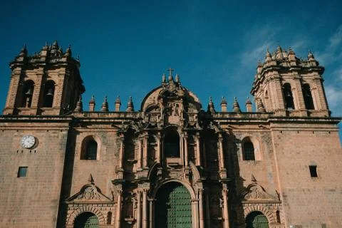 Close view of upper cathedral de cusco Foto stock
