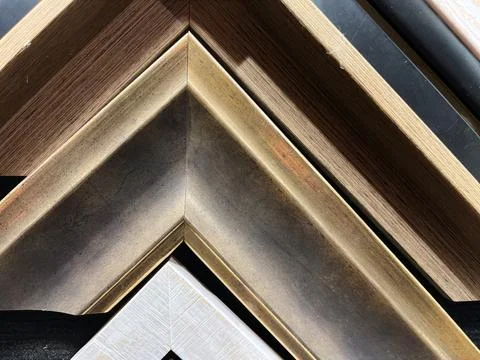 Close-Up View of Various Picture Frame Corners 库存照片