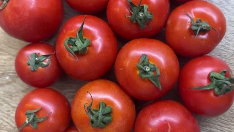 Close-up view of various types of tomatoes Stock Footage 294722933