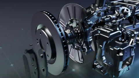 Close Up View Of A Vehicle's Brakes Video stock 327912267