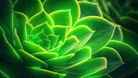 Close-up view of a vibrant green succulent plant showcasing intricate leaf .. 스톡 동영상 332846602