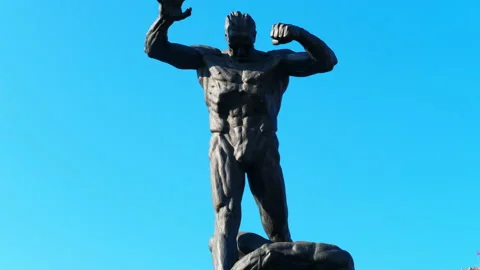 Close-up view of victory statue in Afyonkarahisar. 4K Footage in Turkey Stock Footage 209671232