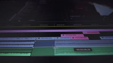 Close up view of Video editing on a computer and capture the work of the program Stock Footage 272977167
