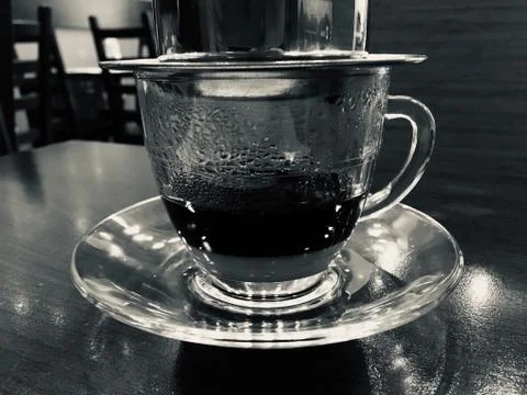 Close up view of Vietnamese coffee cup Stock Photos