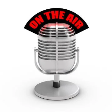 Close-up view on a vintage microphone Stock Illustration