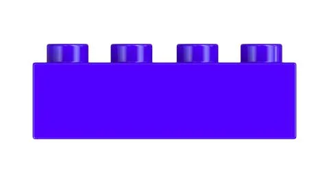 Close Up View of a Violet Plastic Lego Block Isolated on a White Background. Stock-Illustration