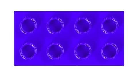 Close Up View of a Violet Plastic Lego Block Isolated on a White Background. Stock Illustration