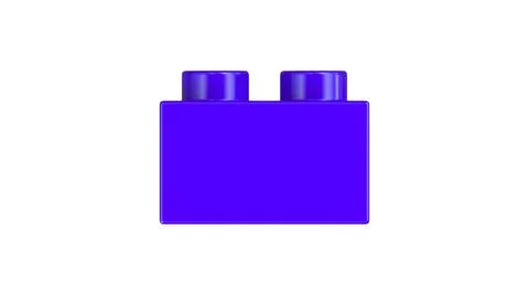 Close Up View of a Violet Plastic Lego Block Isolated on a White Background. Stock Illustration