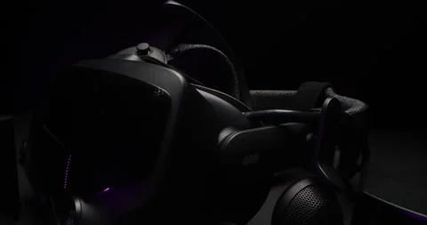 Close up view of virtual reality helmet and controllers Stock Footage 165992772
