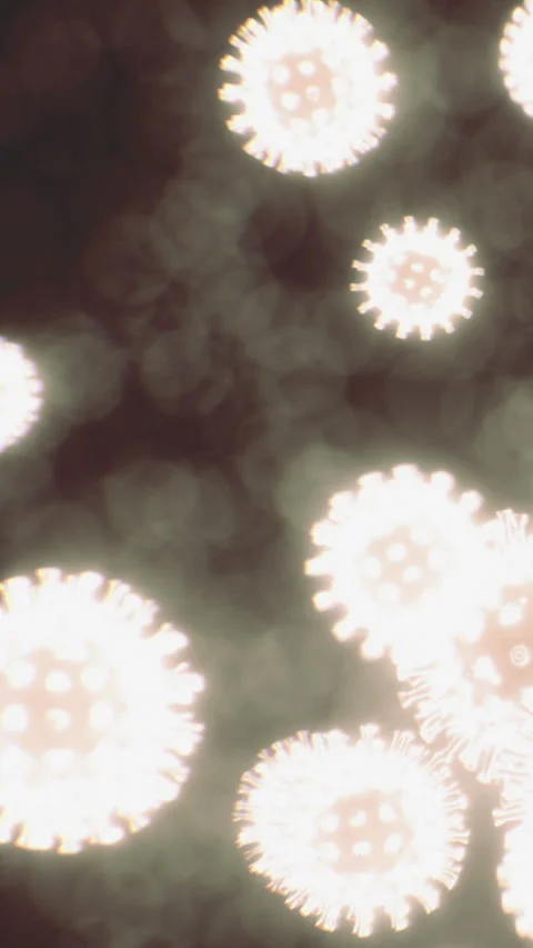Close view of virus particles in dark background during scientific observation Stock Footage 336173959
