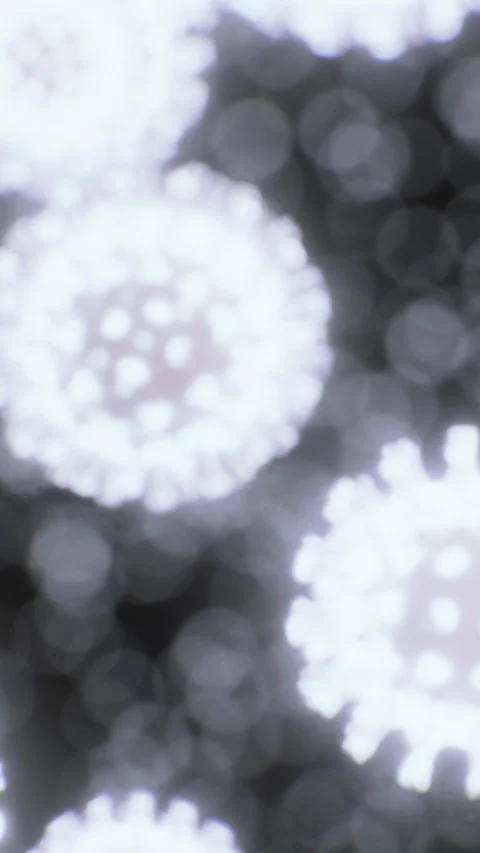 Close up view of virus particles under a microscope in a laboratory setting Stock Footage 336026248