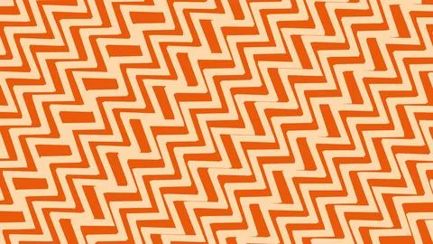 Close up view of a vivid orange and white zigzag geometric pattern repeating  Illustrazione stock
