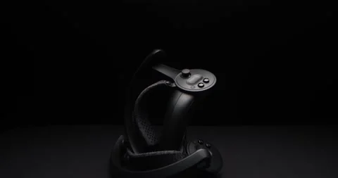 Close up view of vr helmet controllers Stock Footage 165992691