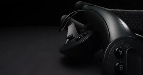 Close up view of vr helmet controllers Stock Footage 165992832