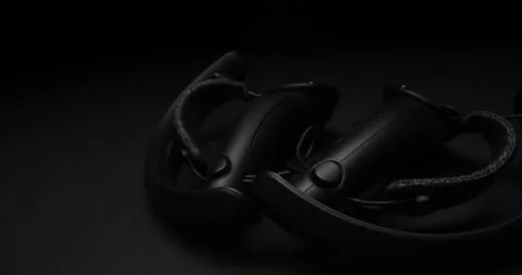 Close up view of vr helmet controllers Stock Footage 166106928