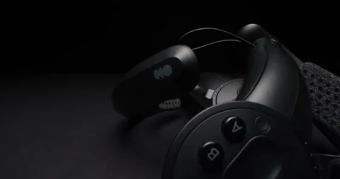 Close up view of vr helmet controllers Stock Footage 166512462