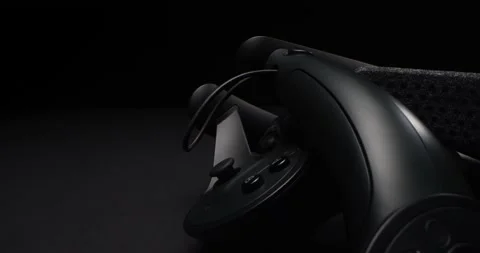 Close up view of vr helmet controllers Stock Footage 166512606