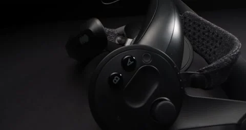 Close up view of vr helmet controllers Stock Footage 169873553