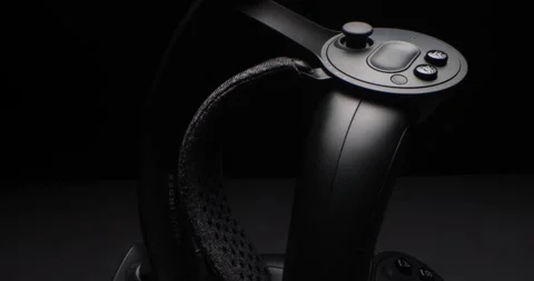Close up view of vr helmet controllers Stock Footage 169873997