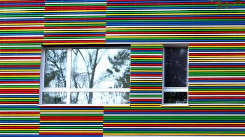 Close-up view of a wall featuring an array of colorful hues Stock Photos
