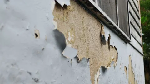 Close-up view of the wall paint peeling off. 動画素材 169671966
