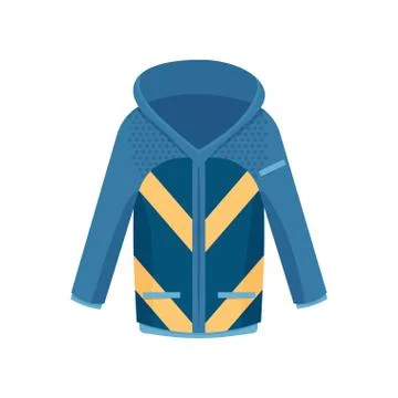 Close-up view of a warm blue ski jacket Illustrazione stock