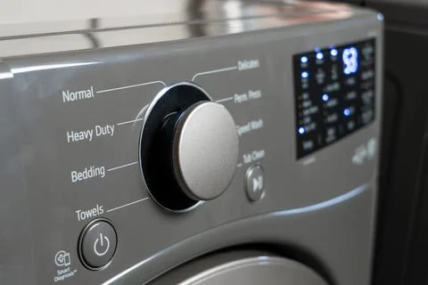Close-up view of washing machine control panel Stock Photos