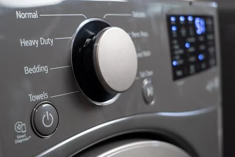 Close-up view of washing machine control panel Stock Photos