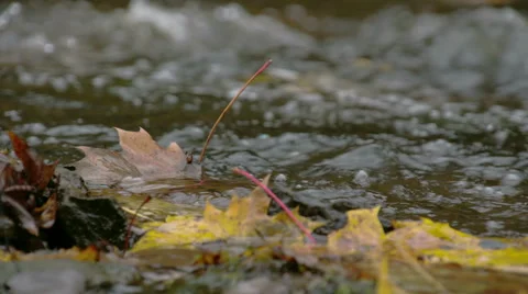 The close up view of the water rushing on the river fs700 4k Stock Footage 42922552