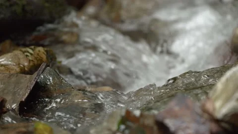 Close up of view a waterfall from above. Stock Footage 154980842
