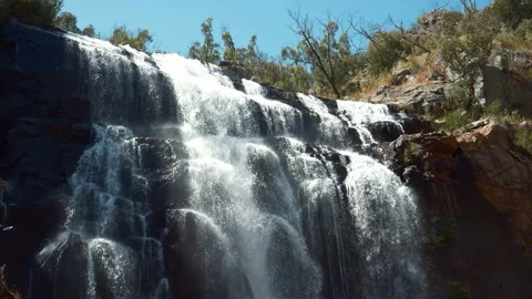 Close up view of waterfall cascade in tropical environment Stock Footage 294621030