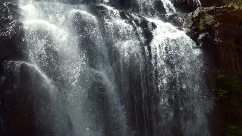 Close up view of waterfall cascade in tropical environment Video stock 294621124