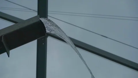 Close-up view of waterfall in Cloud Forest dome, Singapore Stock Footage 116105054