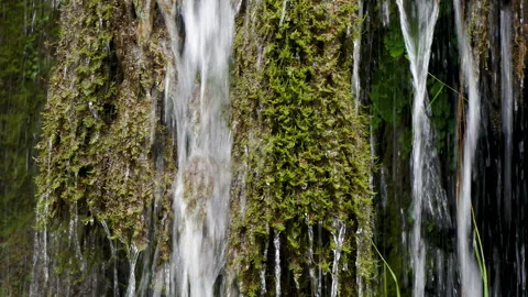 Close Up view of waterfall in horizontal format. 4k Resolution. Stock Footage 292902163