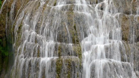 Close up view of waterfall. Silk effect. Long exposure. Time Lapse. Stock Footage 292901568