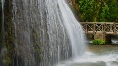 Close up view of waterfall. Silk effect. Long exposure. Time Lapse. Stock Footage 292928440