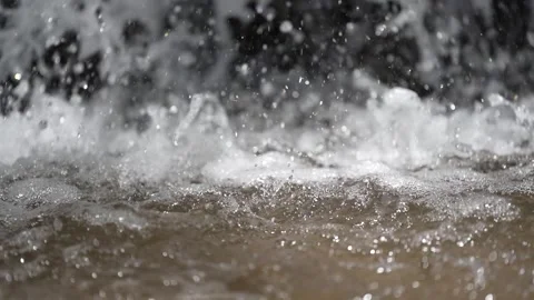 Close up view of a waterfall in slow motion Stock Footage 262404187