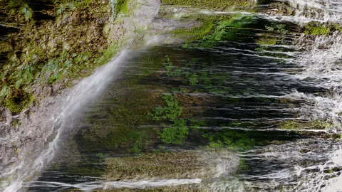 Close Up view waterfall in vertical format. 4k resolution. Video stock 292928425