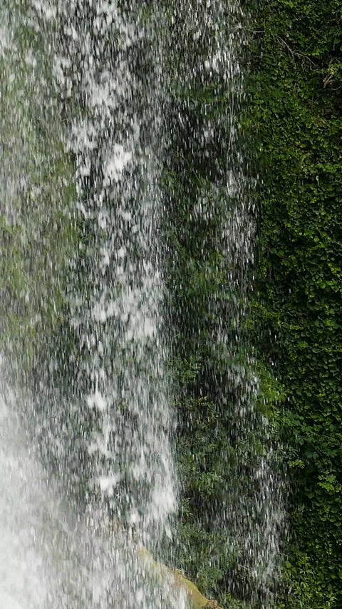 Close Up view waterfall in vertical format. Stock Footage 294596743
