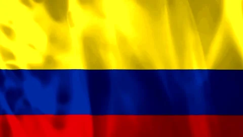 A close up view of the waving national flag of Colombia Video stock 343581587