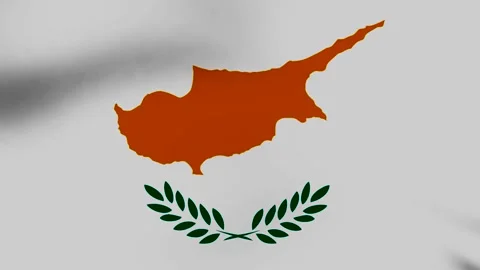 A close up view of the waving national flag of Cyprus with a detailed coppe.. Stock Footage 346545683