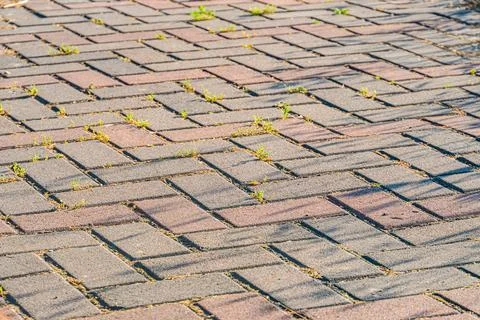 Close-up view of weathered gray bricks in a Central European village, formi.. Stock Photos