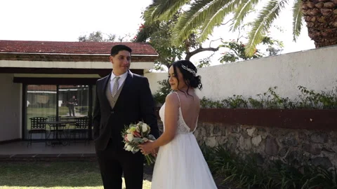 Close-up view of wedding celebration within cinematic natural landscape Stock Footage 235423291