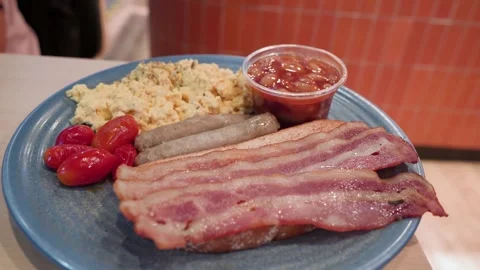 Close-up view of the western breakfast 動画素材 300355425