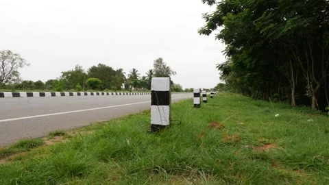 Close view of White and black traffic control sign Stock Footage 156990154